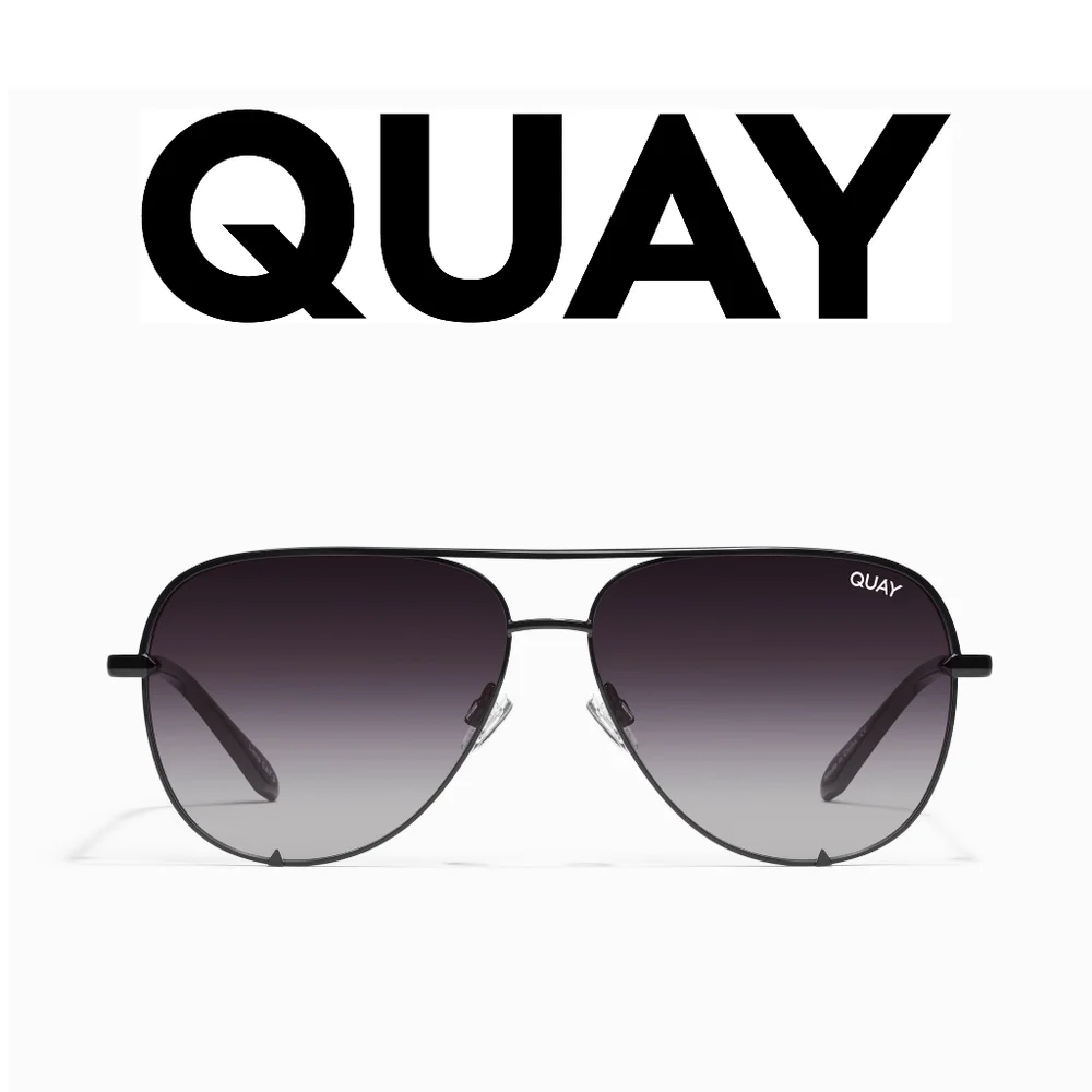 Quay High Key 126 Black/smoked lenses  Aviator Sunglasses Polarized